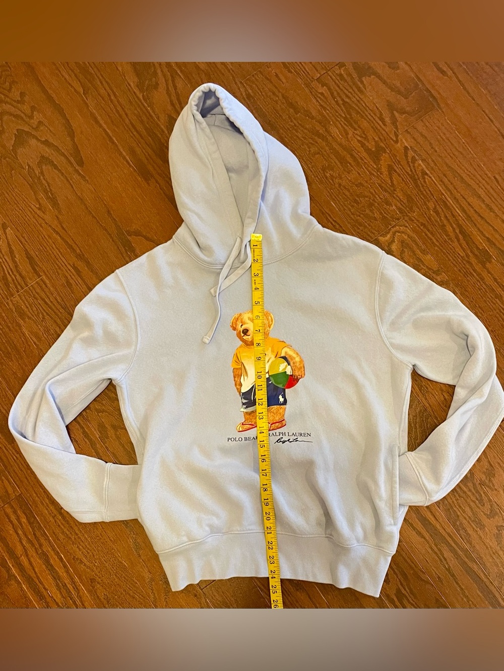 Polo Ralph Lauren Light Blue Polo Bear Beach Hoodie Sweatshirt - Picture 5 of 8